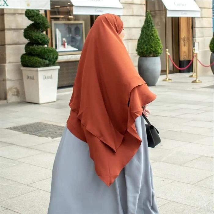Foulard Hijab Pour Fille - Rose - 48 Cm - Élastique Doux Pour Enfants 2-7 Ans