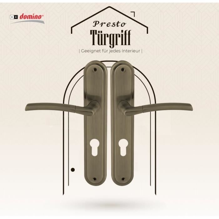 Poignée De Porte Intérieure Aluminium Noir Mat San Diego HOPPE 11719965 A Cylindre Cle I 165 M M