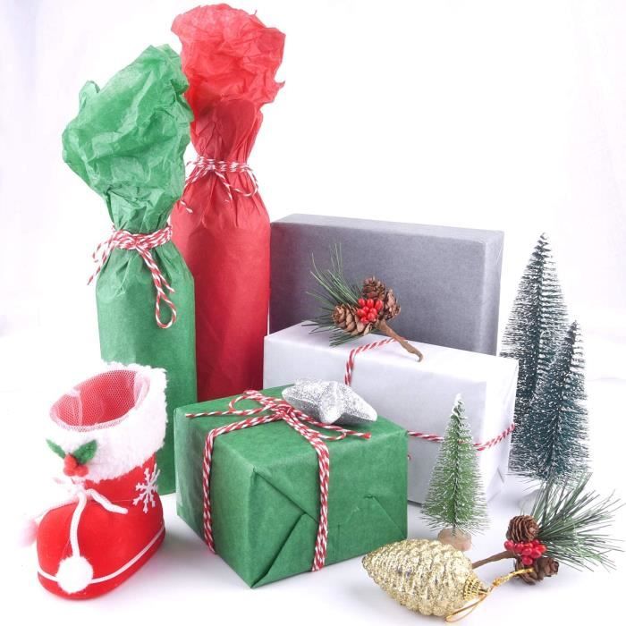 100 feuilles de papier de soie de Noël papier d'emballage cadeau rouge vert  gris et blanc papier de soie pour emballage cadeau[324] - Cdiscount  Beaux-Arts et Loisirs créatifs