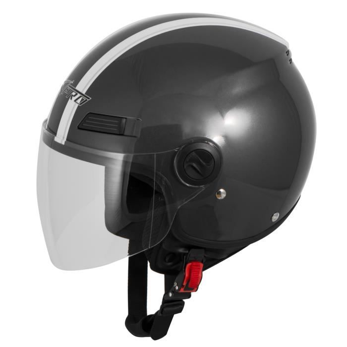 VINZ Duoro Casque Moto Type Jet pour Scooter et Cyclomoteur