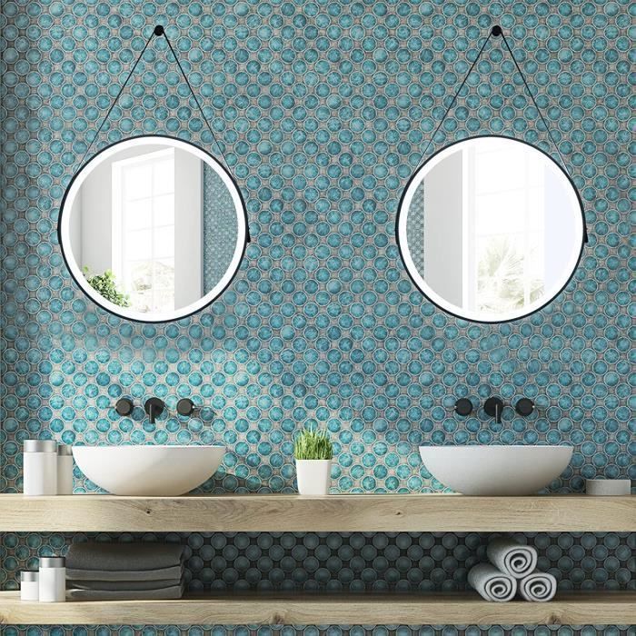 RELAX4LIFE Miroir Salle de Bain LED 80x50 CM à 3 Couleurs & Luminosité Réglable, Miroir Mural Ovale Anti-Buée, Miroir Lumineux Salle de Bain IP54 avec Interrupteur Tactile, Fonction Mémoire