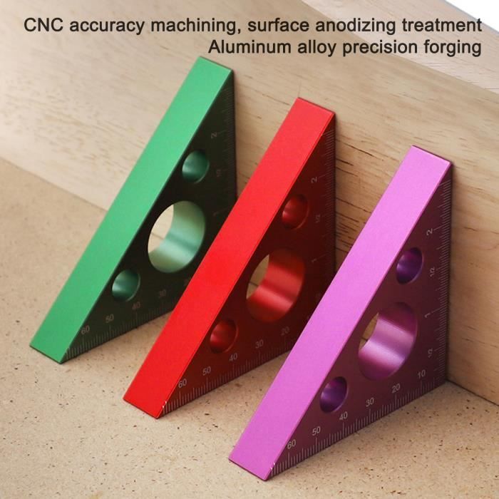 Règle Équerre 90/45 Degrés Alliage Aluminium – Mini Règle D'Angle Précise Pour Menuiserie Et Bricolage