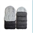 Chancelière universelle pour poussette, housse de siège en coton pour poussette de bébé, sac de couchage,chaude, Noir&Gris-2