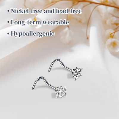 Piercing Nez Acier Chirurgical 316L – Lot De 3 Bijoux Hypoallergéniques Avec Pointe Conique 2 Mm | 20G (0.8 Mm) | Idéal Pour Peaux Sensibles
