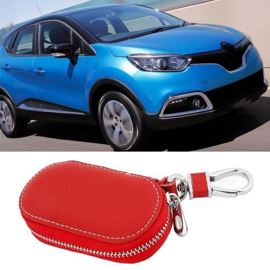 Garosa sac de clé de voiture à glissière Universel en cuir artificiel  voiture télécommande porte-clés sac Smart Key Holder