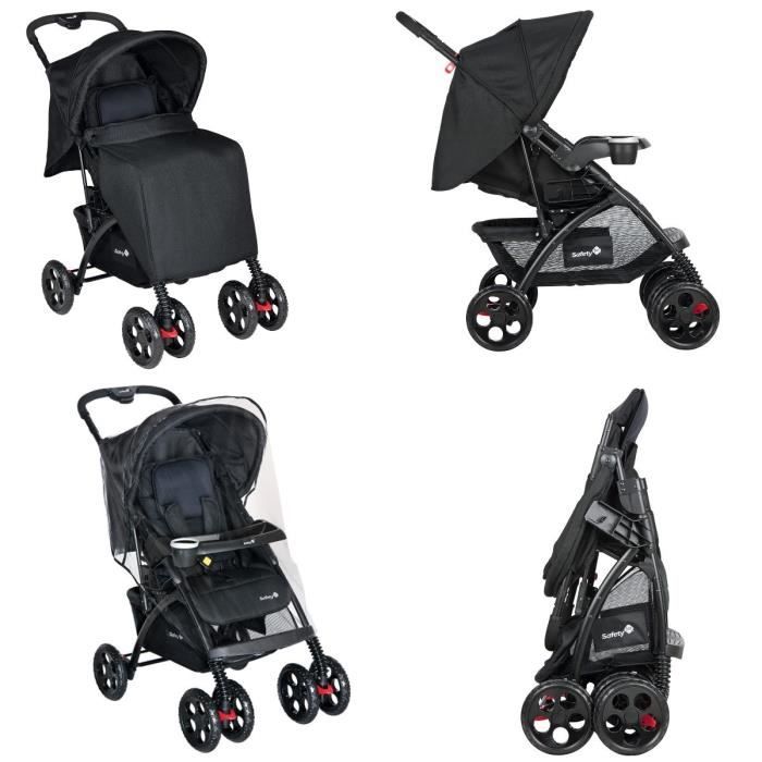 Poussette multiple SAFETY 1ST Tandem Duodeal full black Pas Cher 