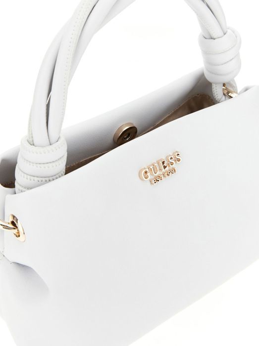 GUESS Sac à main blanc pour femme Sansa Top Handle Crossbody Bag