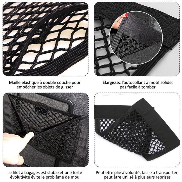 Filet Coffre Filet De Coffre Filet De Bagages Voiture, Filet De Coffre 60 X 100 Cm S Accessoire Rangement Voiture Extensible