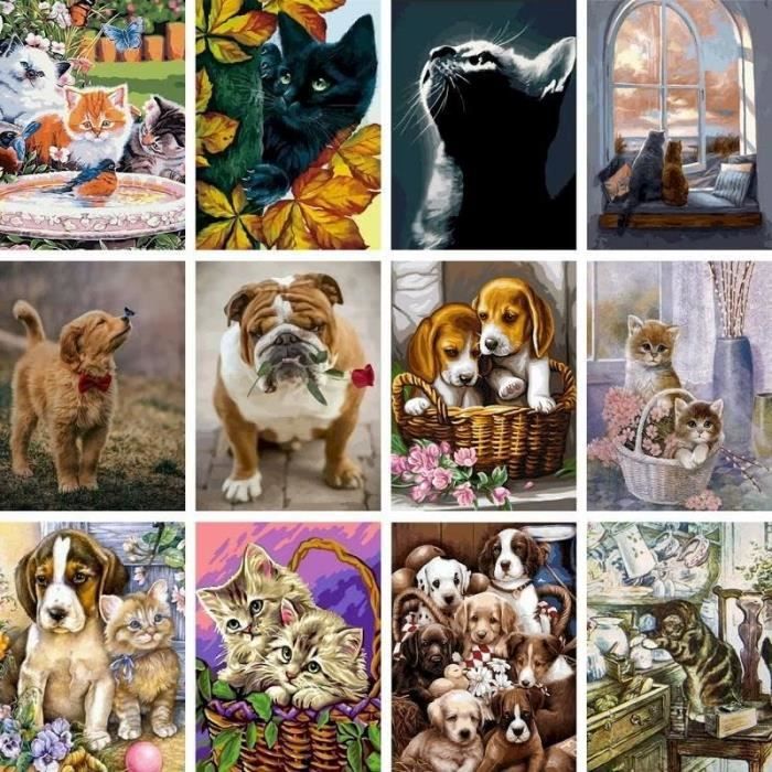 Peinture par numéros d'animaux licorne pour dessin sur toile, Kits de