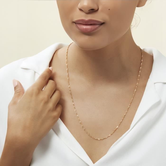Or Jaune Chaine PlaquÃ© Or Femme 70 Cm Chaîne De Cou Femme - Main Image