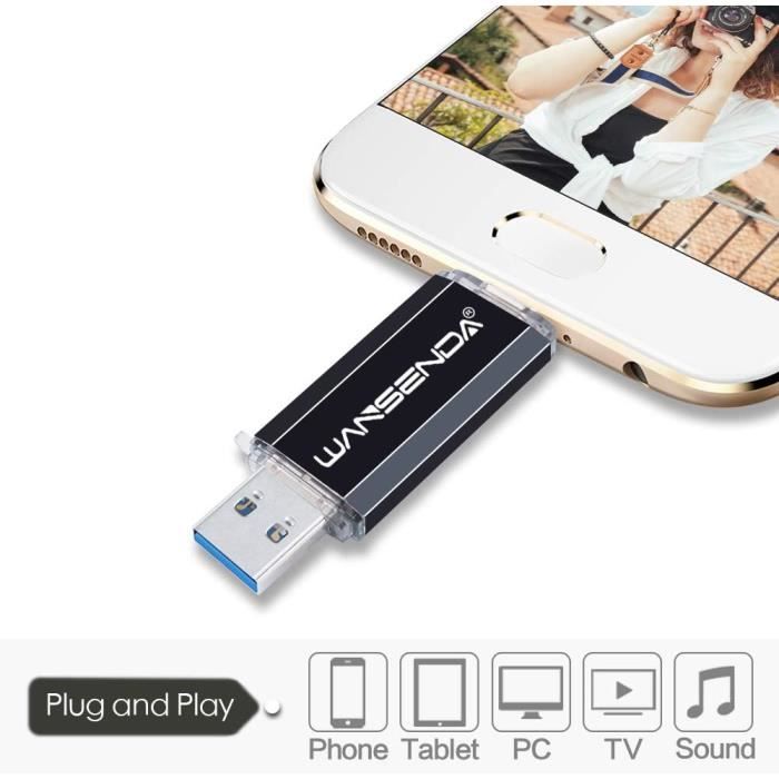 Clé USB 64 Go 3.0 2-en-1 Type-C Et USB-A - Imperméable - Bleu
