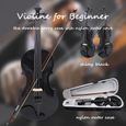 Violon 4/4 Pour Débutants,Instrument à Cordes en Bois de Tilleul Avec Boîte de Transport et Archet Pour Enfant 9 à 16 ans-3