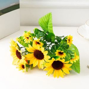 Tournesol Artificiel En Tissu Avec Pot | Fleur Déco Réaliste Jaune 30cm Pour Maison, Bureau, Mariage
