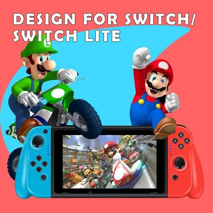 Manettes pour Nintendo Switch/Switch Lite/Pro Joy con Contrôleurs de jeu  compatible pour Console Nintendo Switch-Rouge Bleu - Cdiscount Informatique