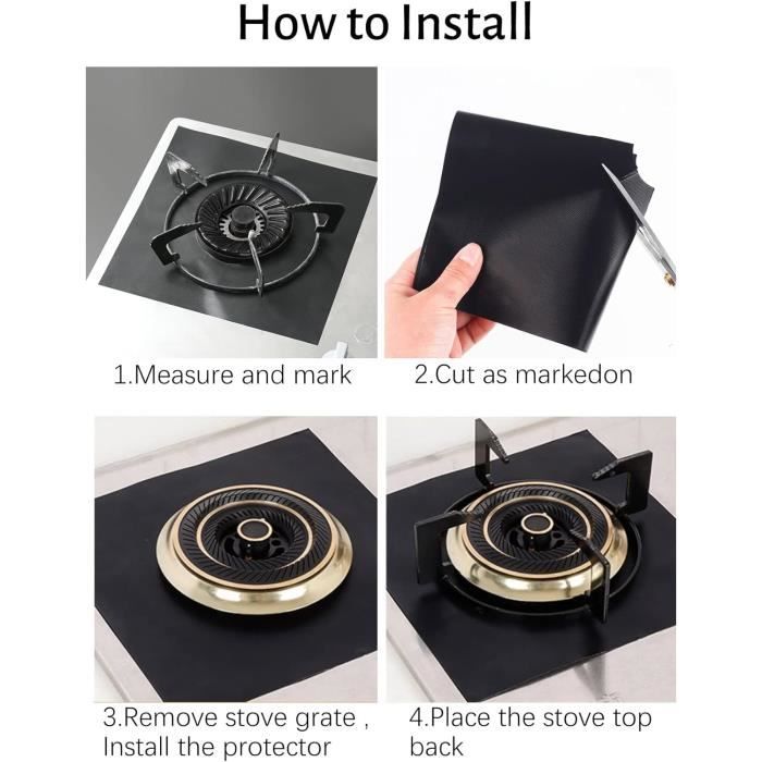 8 Pcs Protection Plaque Cuisson Gaz,Protege Plaque De Cuisson