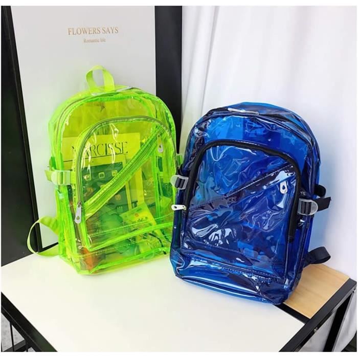 Sac à dos - Bleu - Transparent - Mode - Pour adolescentes - Collège