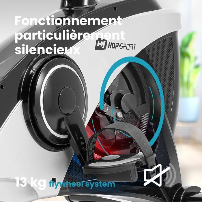 Hop Sport Velo d appartement electromagnetique Masse d inertie 13 kg Ergometre Apollo HS 090H 32 Niveaux de resistance