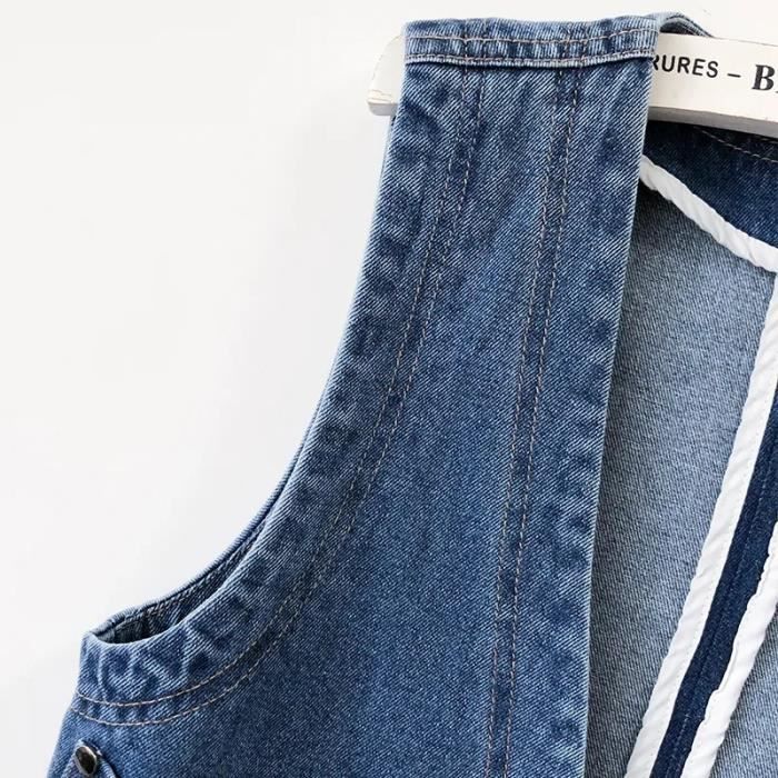 Veste en jean discount sans col femme