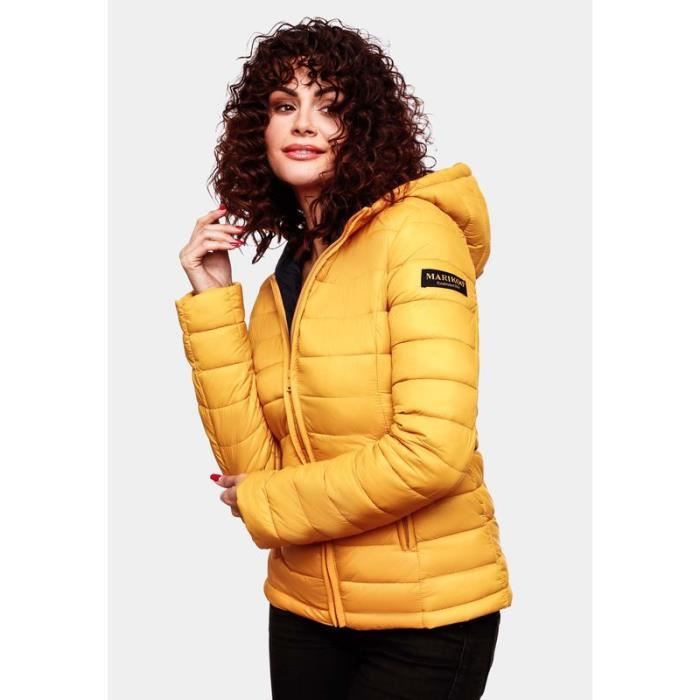 Doudoune capuche femme Marikoo Lucy Jaune M Jaune Cdiscount