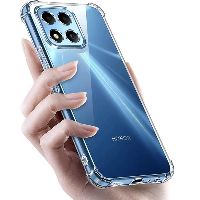 XINYEXIN Transparente Coque Pour Honor X8 4G (6.7"), Étui Antichoc Pour Téléphone Avec Bordure Colorée, TPU