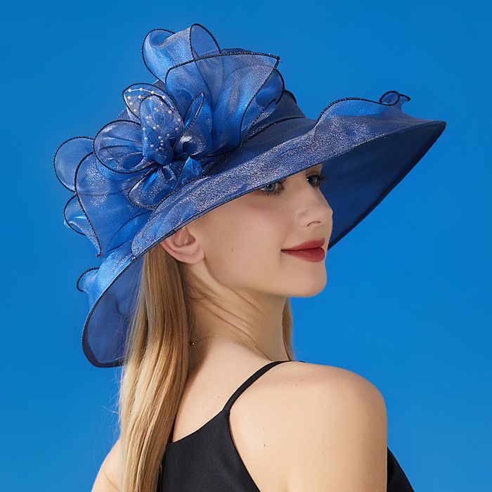 Chapeaux en organza pour femme - Chapeau de soleil à large