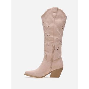 Boots compensées fausse fourrure Beige