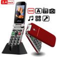 Téléphone Portable Senior ARTFONE à Clapet avec Grandes Touches et Grand Ecran de 2,4 Pouces-0