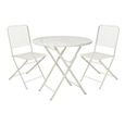 Ensemble table de jardin bistro ronde beige + 2 chaises-0