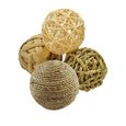 Animaux Jouer Herbe balle en rotin Chew Jouets Lapin Straw Fun Ball Chewing Teething Jouet pour Lapins Cobayes gerbilles 4PCS-0