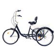 24" 6 Vitesse tricycle Vélo à 3 Roues Adulte Tricycle Avec Panier, Cruiser Vélo Adulte tricycle avec Panier noir-0
