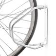 Relaxdays Râtelier vélo VTT HxlxP 32,5 x 9 x 28,5 cm système range vélo Parking support 1 vélo Métal mural, argent-0