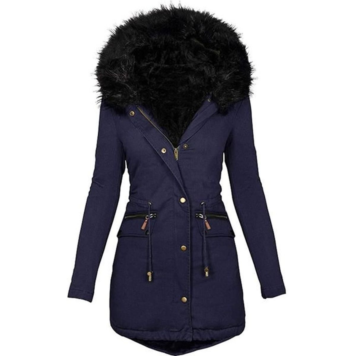 Manteau Femme Hiver Capuche d/'hiver Blouson Femme Veste Chaude d/'hiver pour Femmes Zippé Manteau éPaissir Veste Parka Fourrure Outercoat Blousons en Coton à Capuche avec Fermeture à Glissière