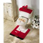 FHEIMIN 3Pcs Decorations De Noël Père Housse Abattant De Toilettes Santa Tapis De Bain Et Couvercle De Reservoir / Boîte De Mouchoirs