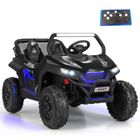 DREAMADE Voiture électrique enfant 3 à 8 ans - buggy quad électrique 12 V 2 sièges - télécommande - effets lumineux sonores – Noir