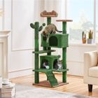 Yaheetech Arbre à Chat Design Cactus Tour pour Chat Multiniveau avec Poteaux en Sisal Cachettes Chats 138cm Vert et Brun