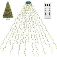 Fnwsja Guirlande Lumineuse Sapin de Noel 400 LED avec Telecommande 16 Branches Bande Lumineuse de 2 Metres pour Decoration de