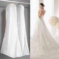 160/180cm Housse Robe Mariée Nuptiale Mariage Sac 2 Colorés Protection Vêtement S|White