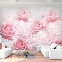 Runa art Papier Peint Intissé Tapisserie Fleurs Roses 396x280 cm (11,1 M2) - 9 Bandes Faciles à Coller 9413012a