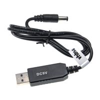 vhbw Câble de charge USB vers fiche DC creuse 5,5 x 2,5 mm - 5 V / 2 A vers 9 V / 0,9 A pour routeur, disque dur externe, enceinte