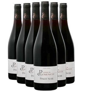 VIN ROUGE Pinot Noir Rouge 2022 - Lot de 6x75cl - Patrick Clémencet - Vin Rouge de Bourgogne - Appellation VDF Vin de France - Origine