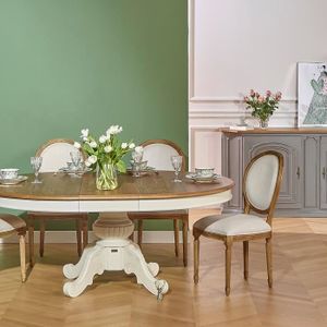 TABLE À MANGER SEULE Table extensible 8 à 10 couverts - AMBOISE - Blanc