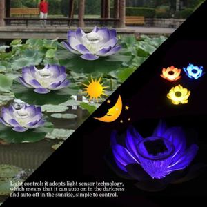 LAMPE POUR BASSIN Lampe flottante de lotus solaire LED RVB étanche p