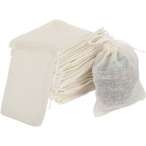 PASSOIRE,5PCS--Filtre alimentaire réutilisable en coton 20x26cm, sac en  maille, noix, lait, haricots, thé, mousseline, soupe, filtre