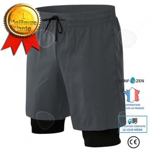 COLLANT DE RUNNING CONFO® Pantalons de sport pour hommes - Gris - Fitness - Respirant - Taille M