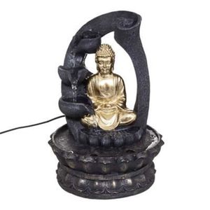 FONTAINE DE JARDIN Fontaine Bouddha - Ambiance Zen - Noir - 27cm