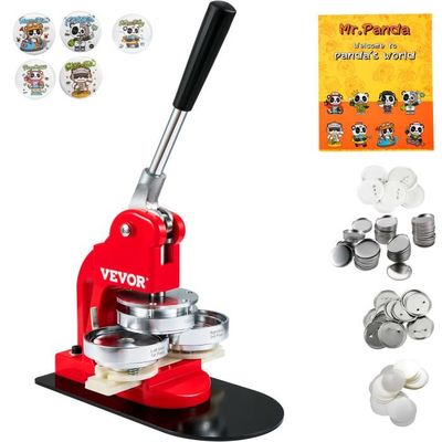 VEVOR Machine à Badges 58 Mm – Presse Manuelle 500 Pièces – Poignée Ergonomique – Kit Complet Avec Livre Magique Panda