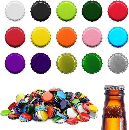 Lot De 240 Capsules De Bouteille Métal 26mm Avec Joint - 15 Couleurs - Pour Brassage Maison & DIY