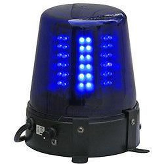 Lampe Gyrophare LED Bleu - Rotative 360° - Sur Piles - Pour Ambiance Fête Ou Décoration
