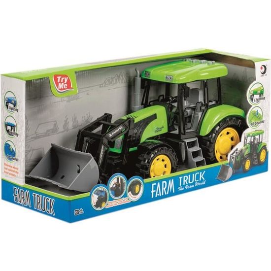 Tracteur New Holland Enfant 1-3 Ans - Porteur Avec Remorque, Pelle & Râteau - Sons & Lumières - Jouet Officiel Sous Licence Jaune