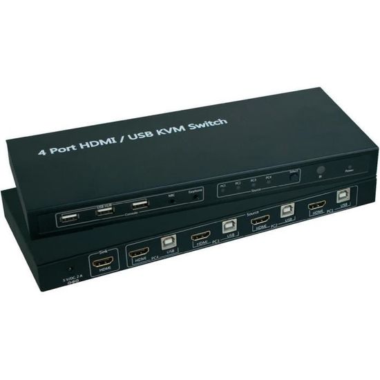 Répartiteur KVM HDMI et USB Fernost G-Max 4 ports